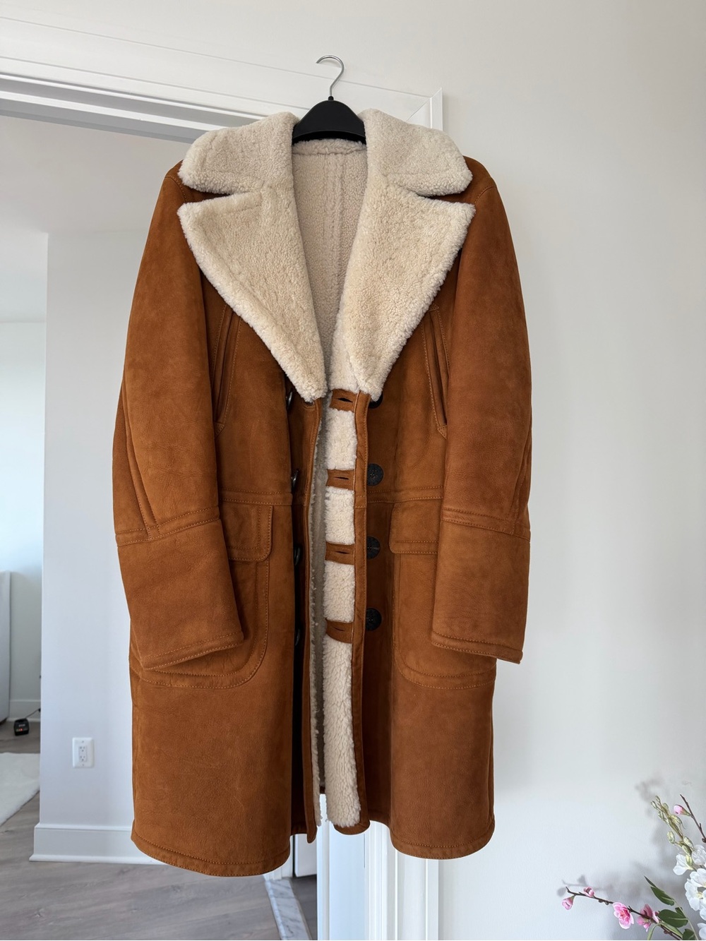 Dsquared2 Men's Shearling-Lined Suede Coat - Chestnut